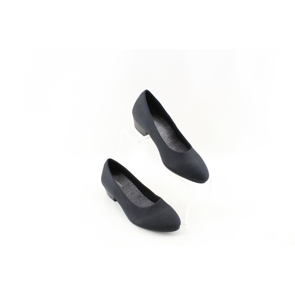 Baubax Black Bamboo‎ Fabric Dressy Heels Pumps Merino Wool Insoles Size 7 US